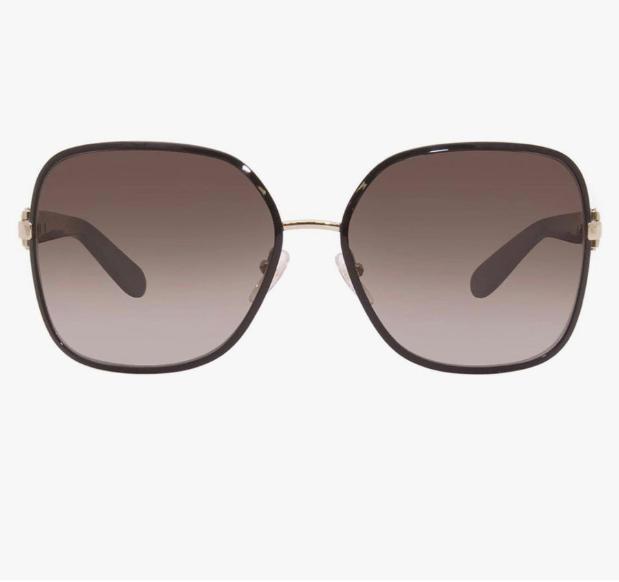 Black with gold metal/plastic rims women Ferragamo sunglasses very stylish and sleek finish size 60mm price $100