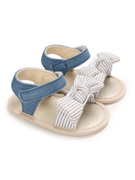 Baby Girl Stripe Bow Crib Sandals