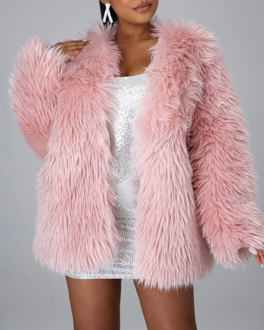 Furry beauty women coat